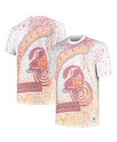 Men's Mitchell & Ness White Tampa Bay Buccaneers Big and Tall Allover Print T-shirt