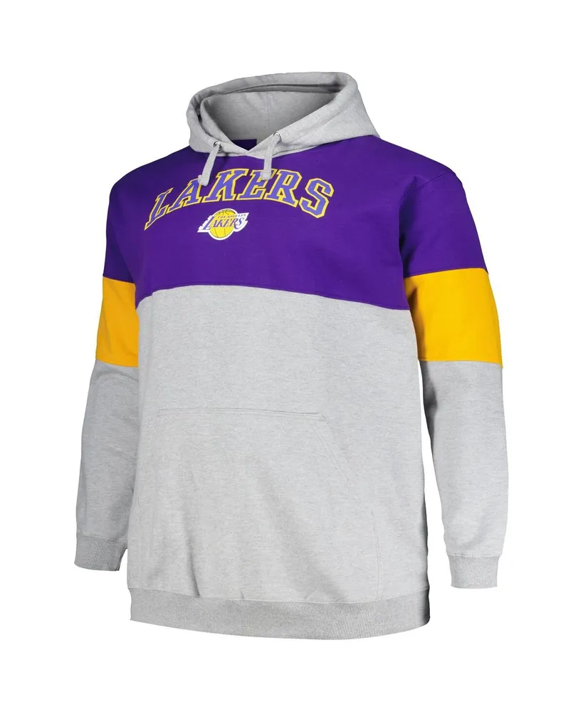 Men's Fanatics Purple, Gold Los Angeles Lakers Big and Tall Pullover Hoodie