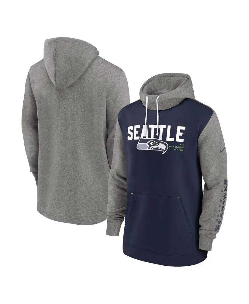 Men's Nike College Navy Seattle Seahawks Fashion Color Block Pullover Hoodie