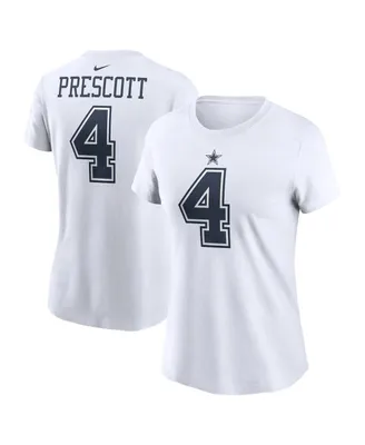Women's Nike Dak Prescott White Dallas Cowboys Player Name and Number T-shirt