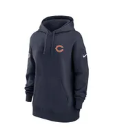 Women's Nike Navy Chicago Bears 2023 Sideline Club Fleece Pullover Hoodie