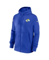 Men's Nike Royal Los Angeles Rams Sideline Club Performance Full-Zip Hoodie