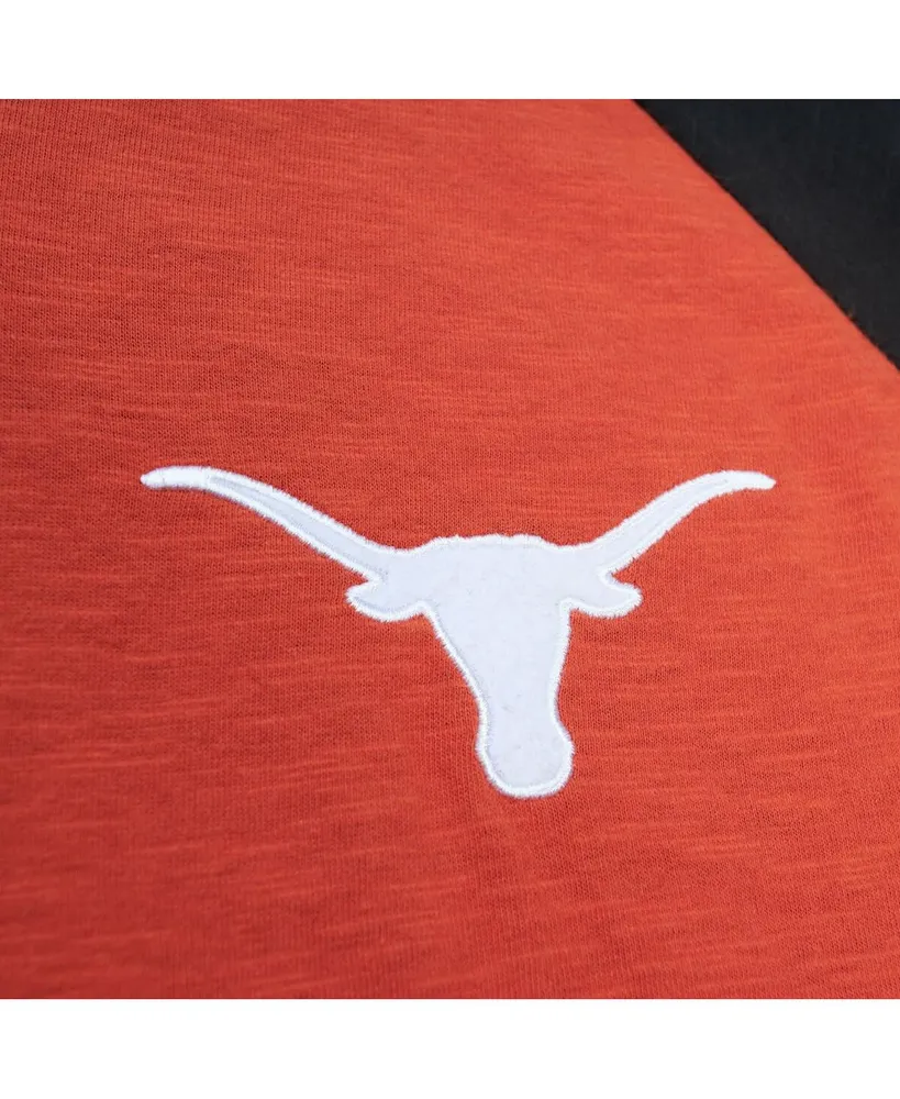 Men's Mitchell & Ness Orange Texas Longhorns Legendary Slub Raglan Long Sleeve T-shirt