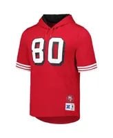 Men's Mitchell & Ness Jerry Rice Scarlet San Francisco 49ers Retired Player Name and Number Mesh Hoodie T-shirt