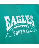 Men's Mitchell & Ness Kelly Green Philadelphia Eagles Pre-Game Short Sleeve Pullover Hoodie