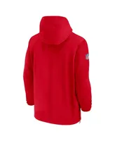 Men's Nike Red New England Patriots Sideline Quarter-Zip Hoodie