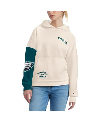 Women's Tommy Hilfiger Cream, Midnight Green Philadelphia Eagles Harriet Pullover Hoodie