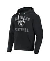 Men's Nfl x Darius Rucker Collection by Fanatics Black Distressed Las Vegas Raiders Coaches Pullover Hoodie