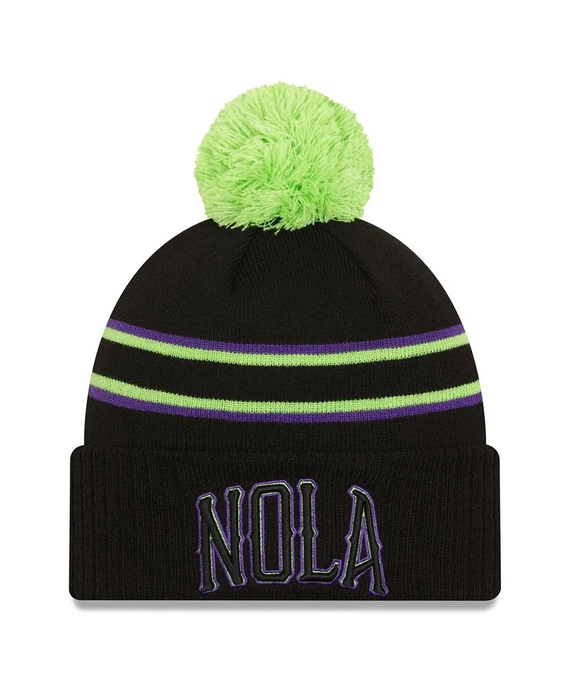 Men's New Era Black New Orleans Pelicans 2023/24 City Edition Cuffed Pom Knit Hat