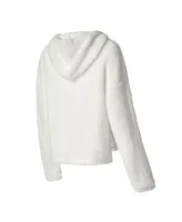 Women's Concepts Sport White Las Vegas Raiders Fluffy Pullover Sweatshirt Shorts Sleep Set