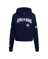 Women's Pro Standard Navy Orlando Magic 2023/24 City Edition Cropped Pullover Hoodie