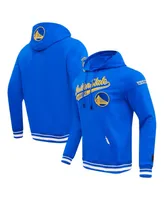 Men's Pro Standard Royal Golden State Warriors Script Tail Pullover Hoodie