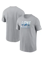 Men's Nike Gray Detroit Lions 2023 Nfl Playoffs Iconic T-shirt