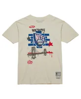 Men's Mitchell & Ness x Tats Cru Cream New Jersey Nets Hardwood Classics City T-shirt