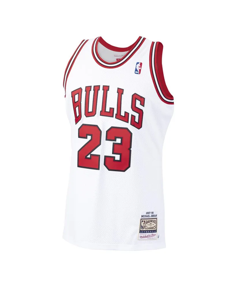 Men's Mitchell & Ness Michael Jordan White Chicago Bulls 1997/98 Hardwood Classics Authentic Jersey