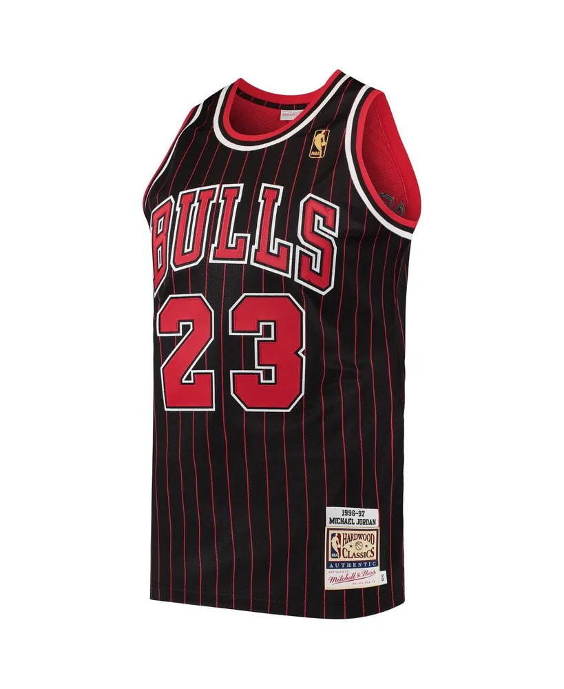 Men's Mitchell & Ness Michael Jordan Black Chicago Bulls 1996/97 Hardwood Classics Authentic Jersey