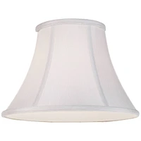 White Small Bell Lamp Shade 6" Top x 12" Bottom x 9" Slant x 8.5" High (Spider) Replacement with Harp and Finial - Springcrest