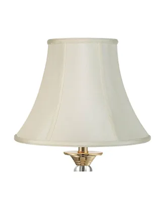 Creme Medium Bell Lamp Shade 7" Top x 14" Bottom x 11" Slant x 10.5" High (Spider) Replacement with Harp and Finial - Imperial Shade