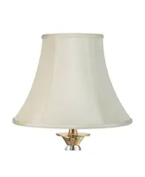 Creme Medium Bell Lamp Shade 7" Top x 14" Bottom x 11" Slant x 10.5" High (Spider) Replacement with Harp and Finial - Imperial Shade