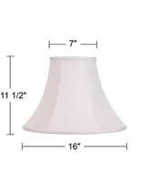 White Medium Bell Lamp Shade 7" Top x 16" Bottom x 12" Slant x 11.5" High (Spider) Replacement with Harp and Finial - Imperial Shade