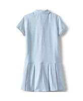 Lands' End Girls School Uniform Short Sleeve Mesh Pleated Polo Dress