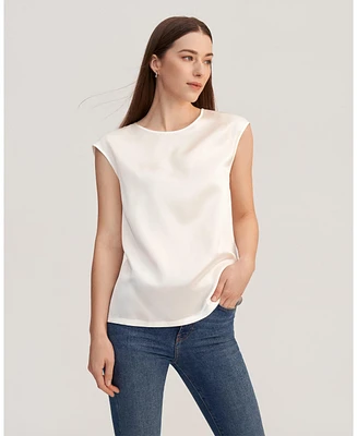 Lilysilk Women's Basic Cap Sleeves Silk Tee For Women