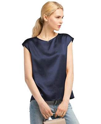 Lilysilk Women's Basic Cap Sleeves Silk Tee