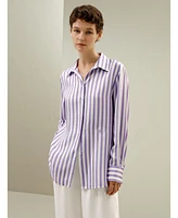 Lilysilk Women's Classic Striped Silk Shirt