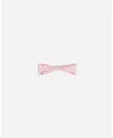 Baby Girl Organic Cotton Headband Printed Pink Small Flower - Infant