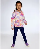 Deux par Toddler Girls French Terry Hooded Cardigan Multicolor Swirl Print