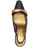 Donna Karan New York Women's Sayer Leather Square Toe Slingback Pumps