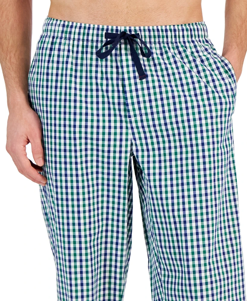 Club Room Men's Regular-Fit Gingham Check Pajama Pants, Created for Macy's
