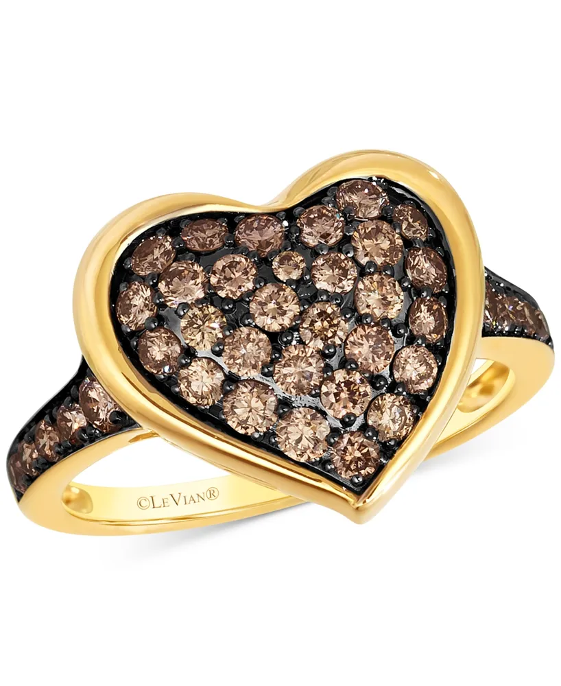 Le Vian Godiva x Le Vian Chocolate Diamond Heart Ring (3/4 ct. t.w.) in 14k Gold