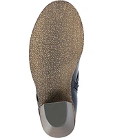 Journee Collection Women's Strap Round Toe Stacked Heel Dress Booties