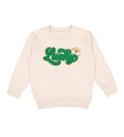 Little and Big Girls Lucky Rainbow Patch St. Patrick's Day Sweatshirt