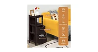 Bathroom Wooden Floor Cabinet Multifunction Storage Rack Stand Organizer