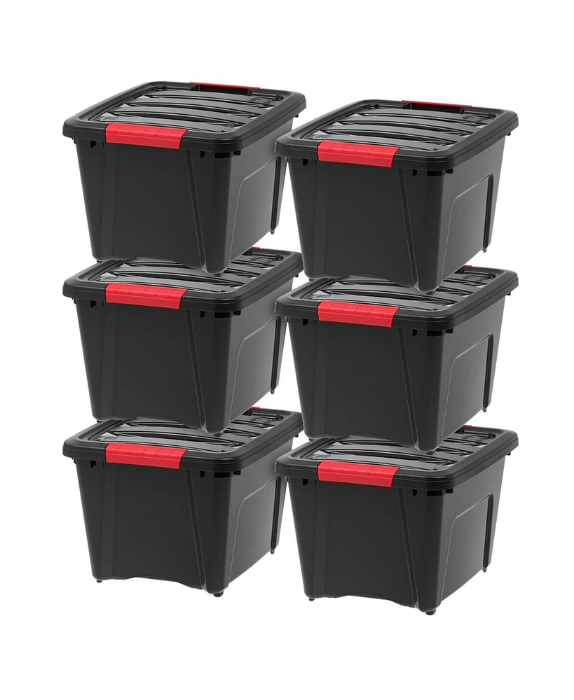 Iris Usa 19 Qt Stackable Plastic Storage Bins with Lids, 6 Pack - Bpa-Free, Made in Usa
