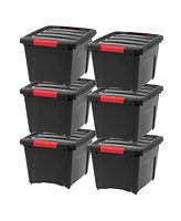 Iris Usa 19 Qt Stackable Plastic Storage Bins with Lids, 6 Pack - Bpa-Free, Made in Usa