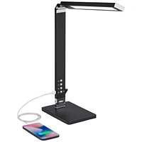 Jett Modern Desk Table Lamp 16 1/2" High with Usb Charging Port and Nightlight Led Black Aluminum Touch On Off Dimmer for Bedroom House Bedside Nights