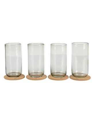 Bloomhouse 4 Pc Handmade 21 oz Tumbler Coaster Set