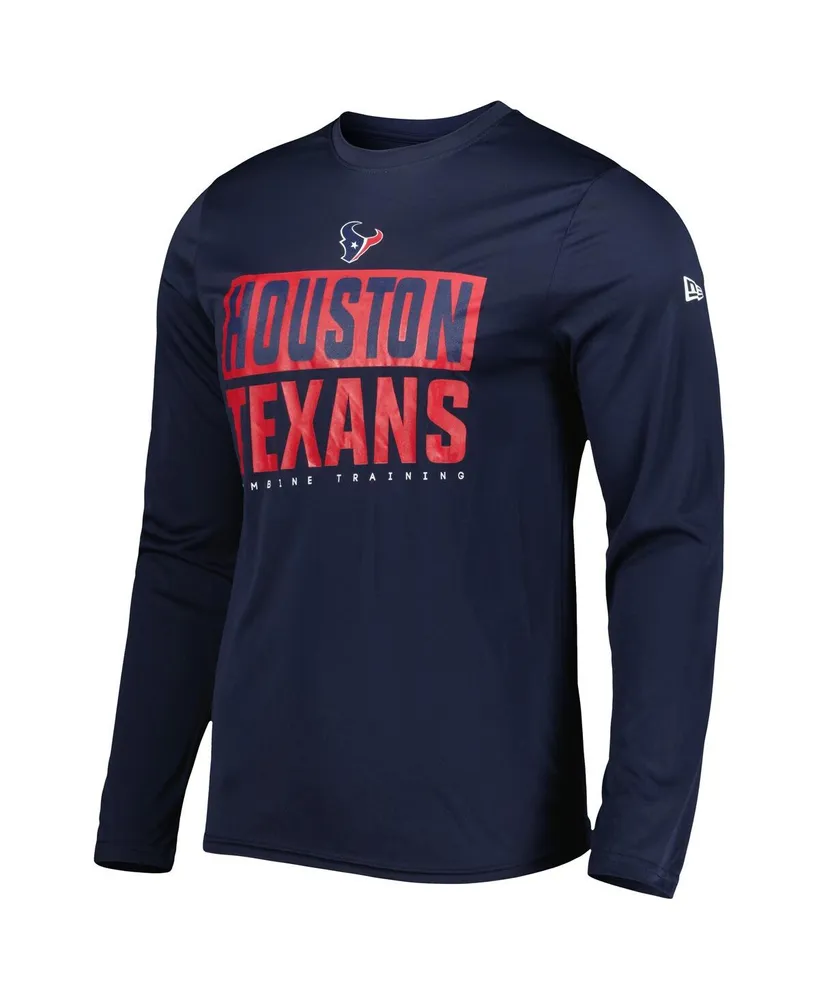 Men's New Era Navy Houston Texans Combine Authentic Offsides Long Sleeve T-shirt