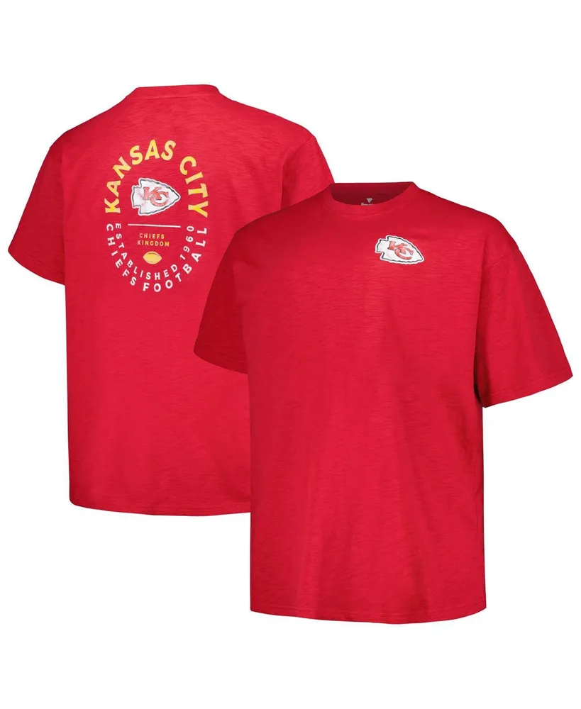 Men's Profile Red Distressed Kansas City Chiefs Big and Tall Two-Hit Throwback T-shirt