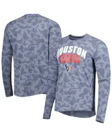 Men's Msx by Michael Strahan Navy Houston Texans Performance Camo Long Sleeve T-shirt