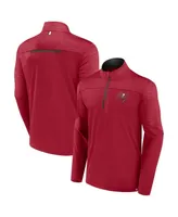 Men's Fanatics Red Tampa Bay Buccaneers Defender Half-Zip Top