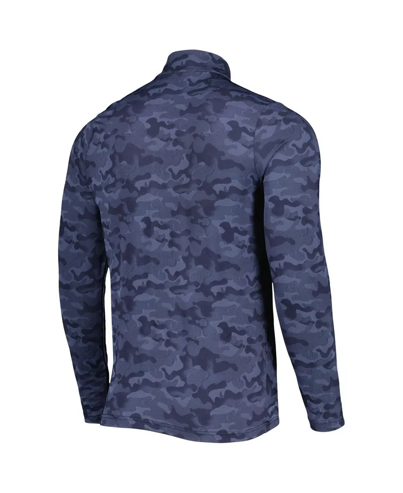 Men's Antigua Navy Houston Texans Brigade Quarter-Zip Sweatshirt