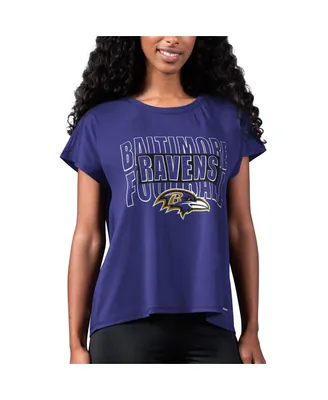 Women's Msx by Michael Strahan Purple Baltimore Ravens Abigail Back Slit T-shirt