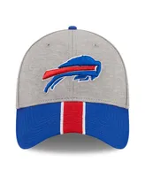 Men's New Era Heather Gray, Royal Buffalo Bills Striped 39THIRTY Flex Hat
