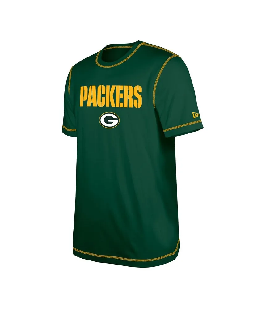 Men's New Era Green Bay Packers Third Down Puff Print T-shirt