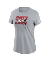 Women's Nike Gray Kansas City Chiefs 2023 Nfl Playoffs Iconic T-shirt