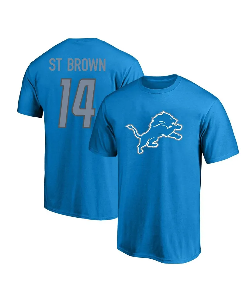 Men's Fanatics Amon-Ra St. Brown Blue Detroit Lions Big and Tall Player Name Number T-shirt